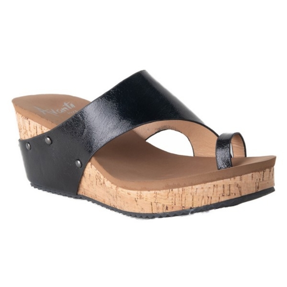 Avanti Shoes - Black Open Toe Sandal